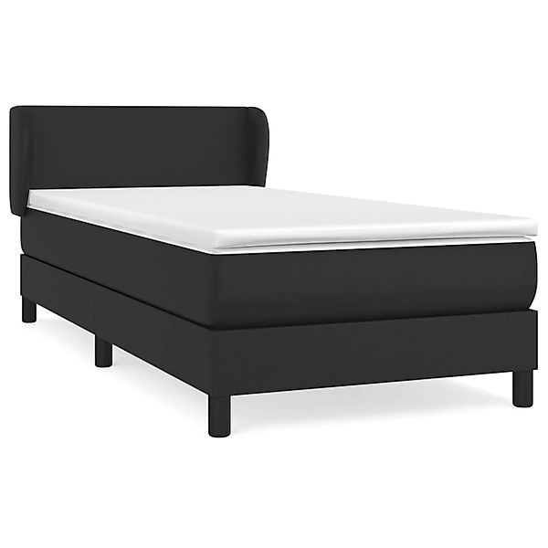 vidaXL Boxspringbett mit Matratze Schwarz 90x190 cm Kunstleder1469180 günstig online kaufen