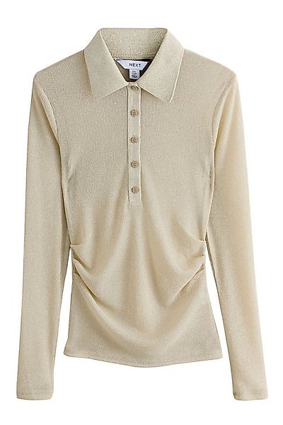 Next Langarmshirt Langärmeliges Polo-Top mit Glitzer (1-tlg) günstig online kaufen