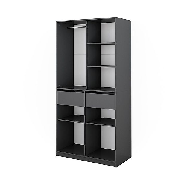 Vicco Kleiderschrank Elmo, Anthrazit, 100 x 200 cm mit 2 Schubladen günstig online kaufen