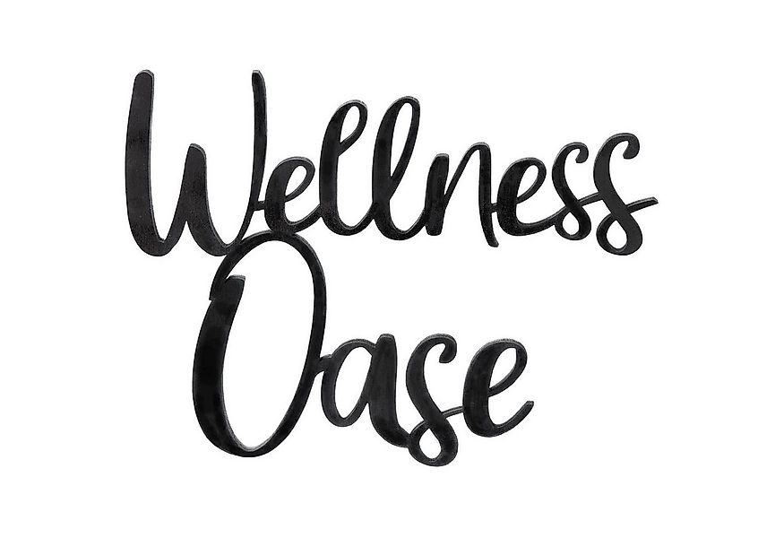 Logbuch-Verlag Dekofigur Holzschild WELLNESSOASE schwarz 25 cm - Tür Wand S günstig online kaufen