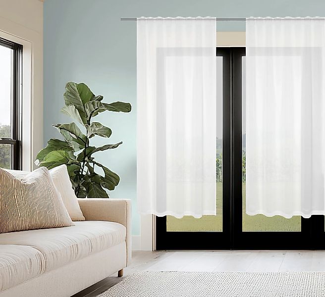 HOME WOHNIDEEN Gardine "DOLLY" Multifunktionsband 2 Stk. tlg. transparent günstig online kaufen