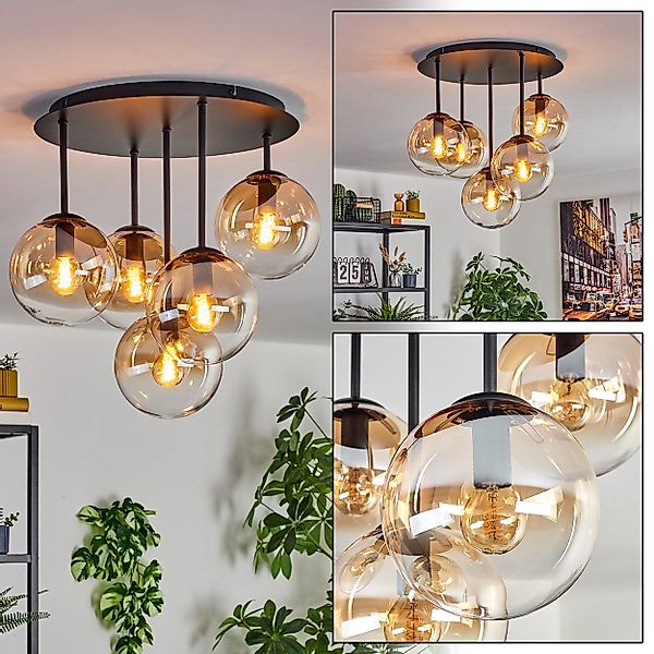 hofstein Deckenleuchte 5-flammige Deckenlampe aus Metall/Glas günstig online kaufen