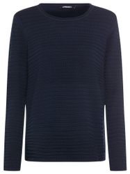 Olsen Rundhalspullover Ton-in-Ton Streifenstruktur günstig online kaufen