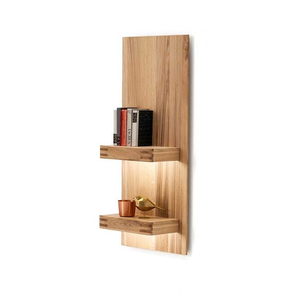 Wandregal in Balkeneiche Bianco furniert 50 cm breit günstig online kaufen