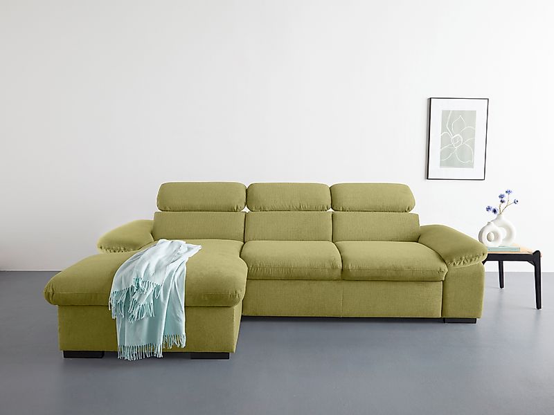 COTTA Ecksofa »Lola L-Form mit Kopfteilfunktion & Hocker« wahlweise mit Bet günstig online kaufen