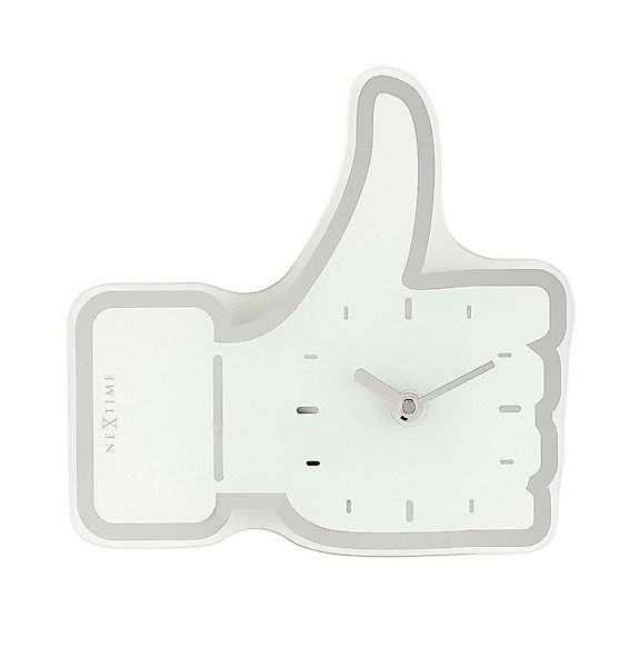 NEXTIME Wanduhr Wanduhr Designer Uhr Standuhr Thumbs Up Liken Weiß 20x21cm günstig online kaufen