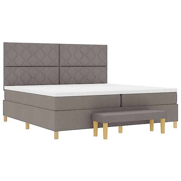 vidaXL Boxspringbett mit Matratze Taupe 200 x 200 cm Stoff 3344405 günstig online kaufen