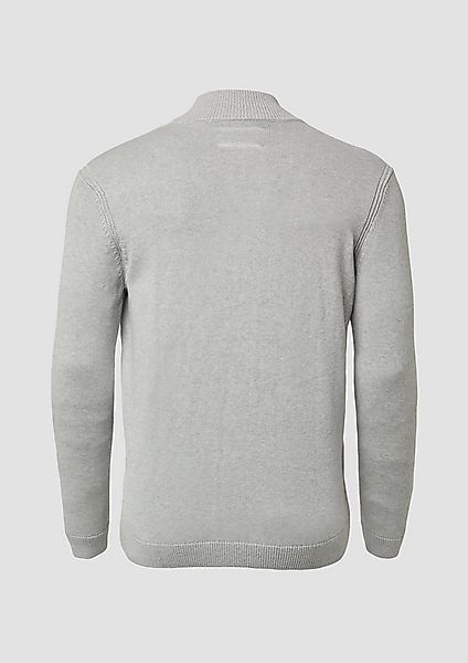 s.Oliver Cardigan Strickjacke Baumwoll-Strickjacke mit Stehkragen und Logo- günstig online kaufen