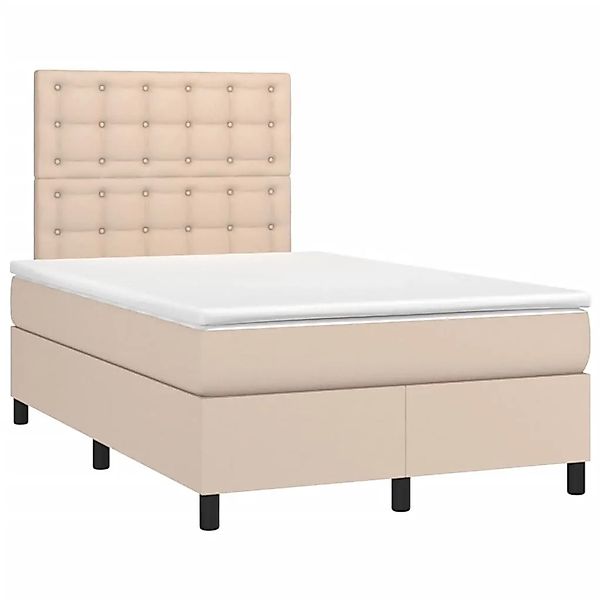 vidaXL Boxspringbett Matratze Cappuccino-Braun 120x200cm Kunstleder 3142838 günstig online kaufen