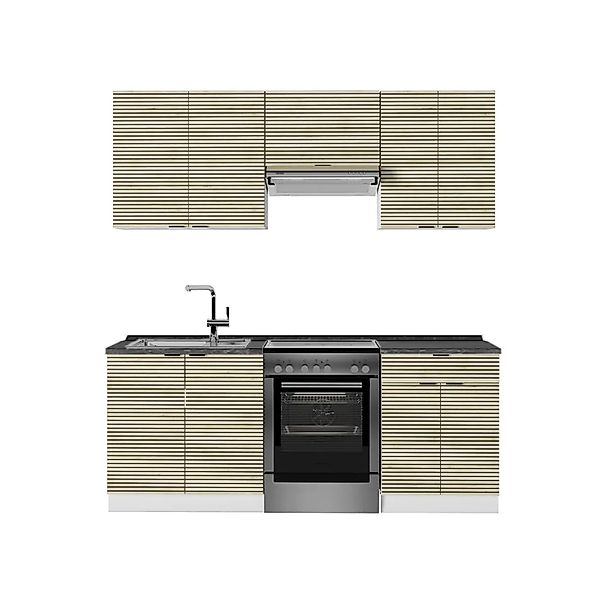 Vicco R-Line Eckküche Blau-Grau/Anthrazit 227 x 287 cm AP Eiche ohne E-Gerä günstig online kaufen