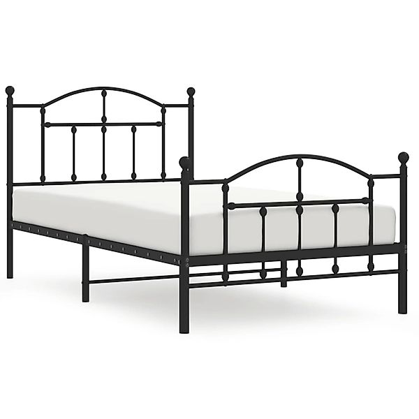vidaXL Bettgestell mit Kopf- und Fußteil Metall Schwarz 100x190 cm Modell 1 günstig online kaufen