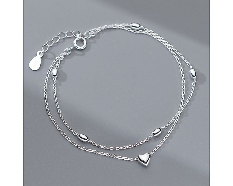 Color Design Armband Modernes S925 Silber Armband mit Herz Anhänger und Dop günstig online kaufen