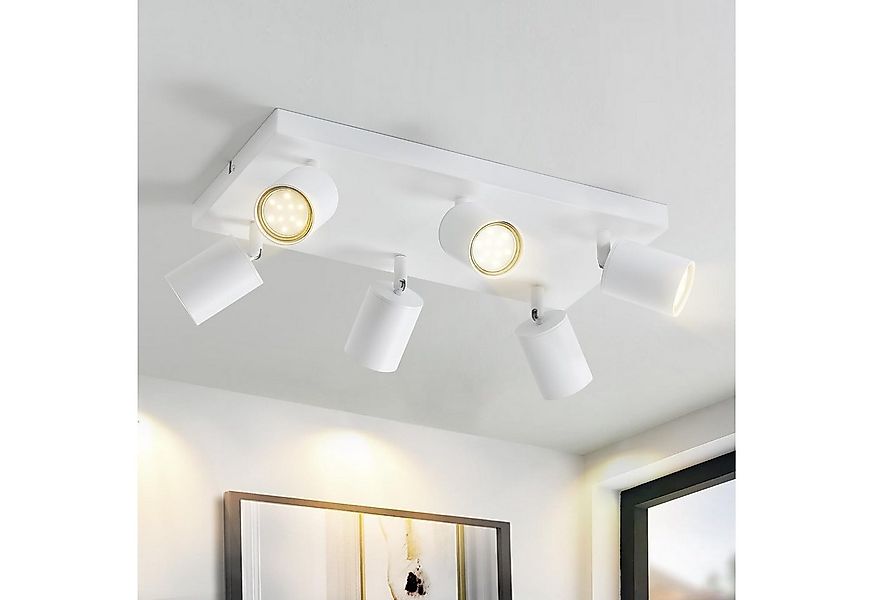 Nettlife Deckenstrahler Deckenstrahler Weiß GU10 4/6 Flammig, 330° Schwenkb günstig online kaufen