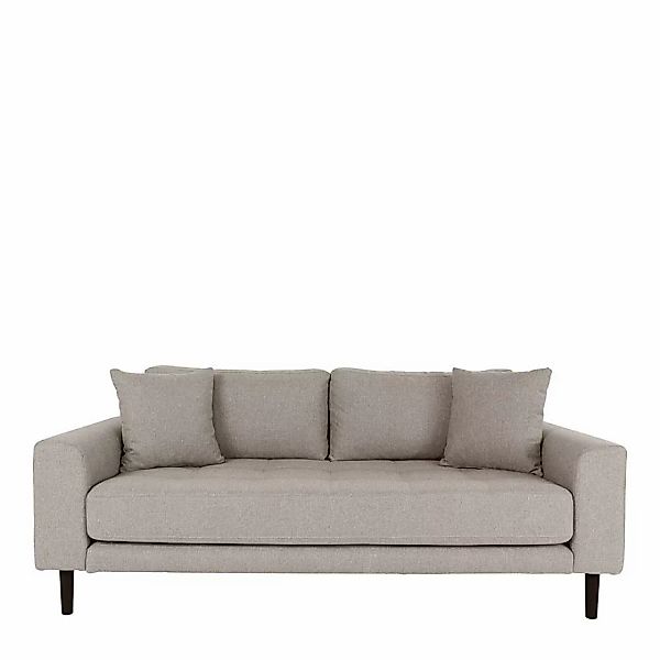 Wohnzimmer Sofa im Skandi Design Beigegrau und Schwarz günstig online kaufen