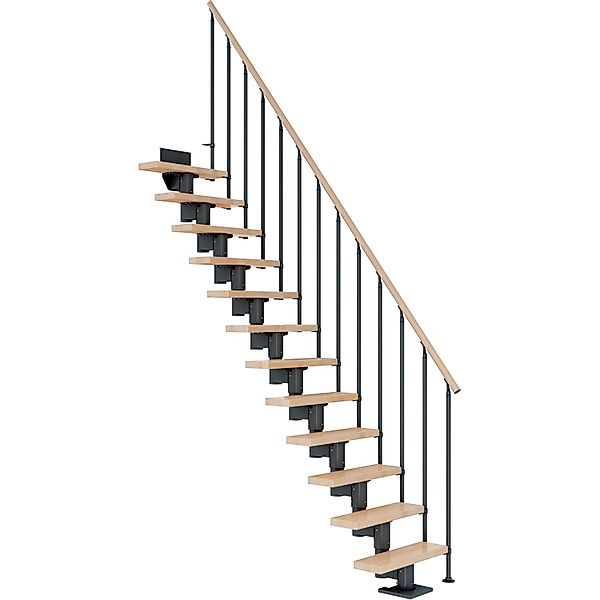 Dolle Mittelholmtreppe Dublin Buche Anthrazit GH bis 337 cm Gerade 65 cm FS günstig online kaufen