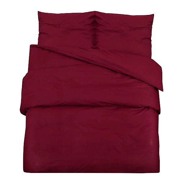 vidaXL Bettwäsche-Set Bordeauxrot 140x200 cm Baumwolle 136177 günstig online kaufen