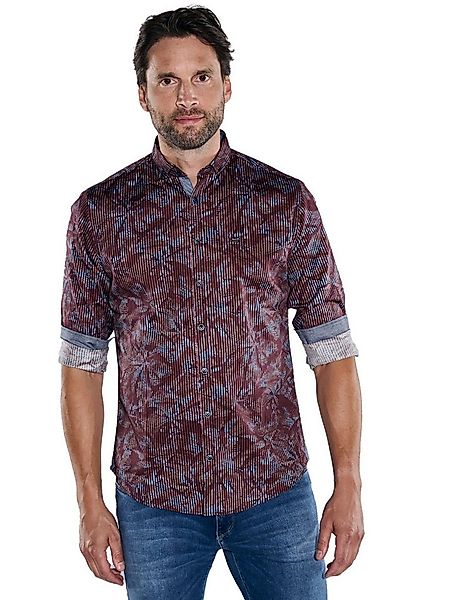 Engbers Langarmhemd Herren Langarm-Hemd gemustert, Rot günstig online kaufen