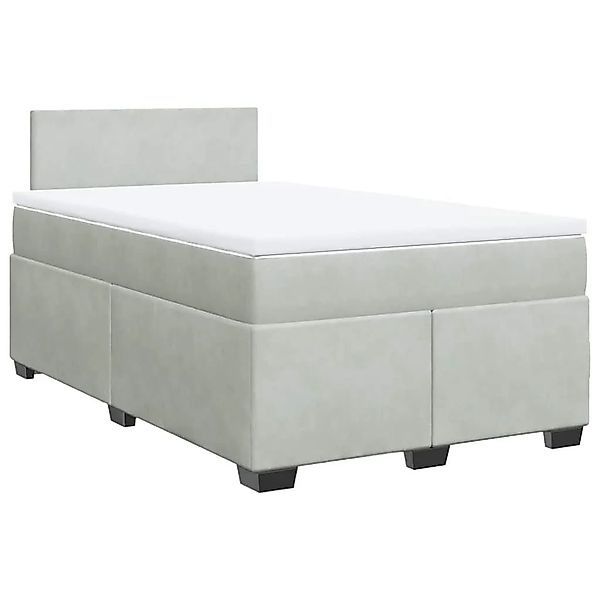 vidaXL Boxspringbett mit Matratze Hellgrau 120x190 cm Samt 3288552 günstig online kaufen