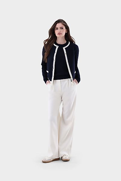 Strickjacke aus Kaschmir mit Kontrasten günstig online kaufen