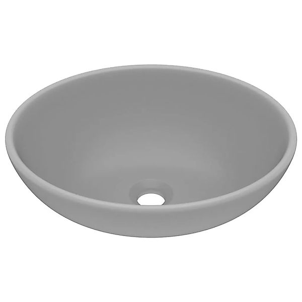 vidaXL Luxuriöses Ovales Waschbecken Matt Hellgrau 40x33 cm Keramik 146927 günstig online kaufen