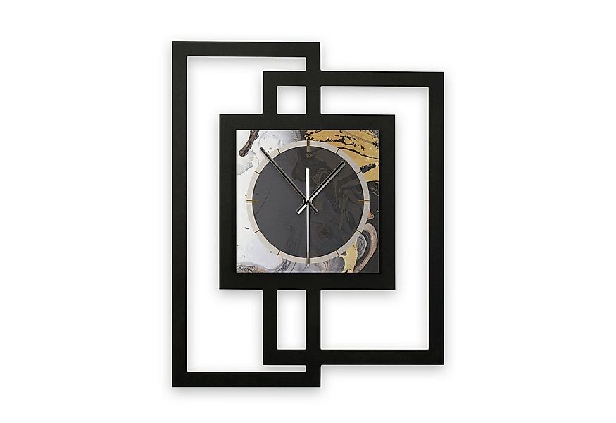 Kreative Feder Wanduhr Design-Wanduhr „Dark Elegance“ in modernem Metallic- günstig online kaufen