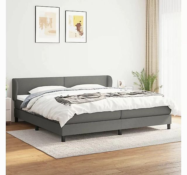 vidaXL Boxspringbett Boxspringbett mit Matratze Dunkelgrau 200x200 cm Stoff günstig online kaufen