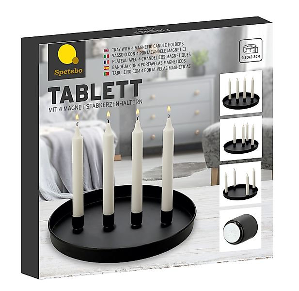 Spetebo Tischkerzenhalter Metall Kerzentablett - ca. günstig online kaufen