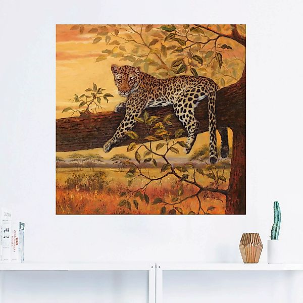 Artland Wandbild "Ruhender Leopard", Wildtiere, (1 St.) günstig online kaufen
