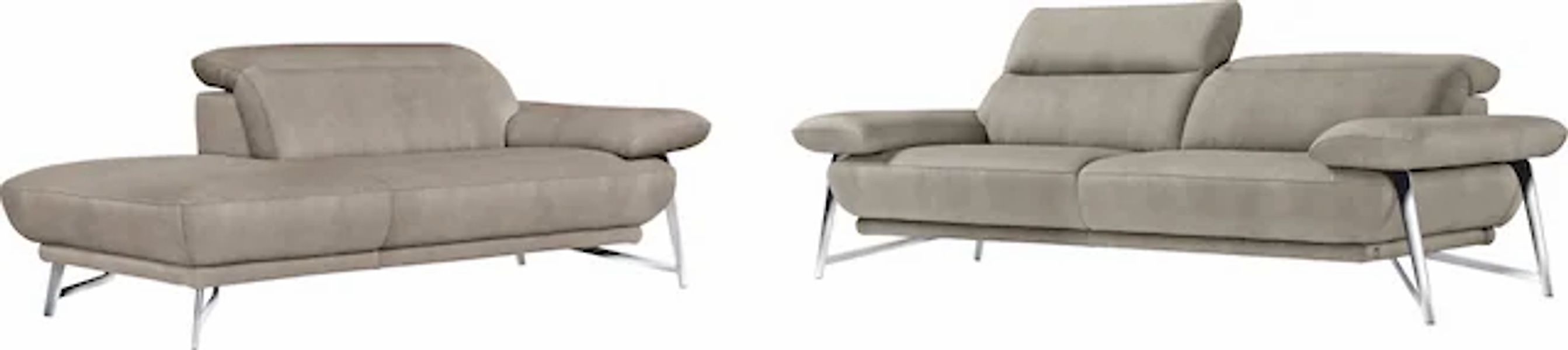 Egoitaliano Sofa »Anais, erstklassiger Sitzkomfort, Fußfarbe chrom« Set, Ko günstig online kaufen