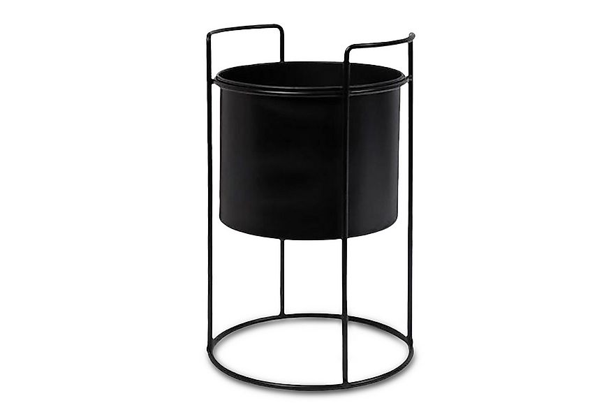Spetebo Blumentopf Metall Blumentopf schwarz mit Gestell - 26 x 16 cm (Pack günstig online kaufen