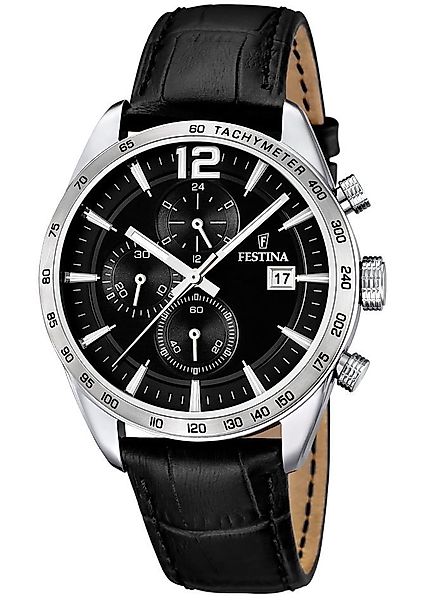 Festina Chronograph F16760/4, Armbanduhr, Quarzuhr, Herrenuhr, Lederarmband günstig online kaufen