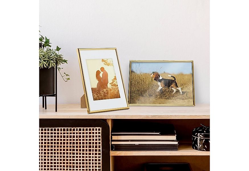 relaxdays Bilderrahmen 2er Set 20x30 cm, gold günstig online kaufen