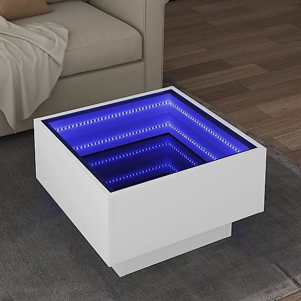 vidaXL Couchtisch, LED-Couchtisch Weiß 50x50x30 cm günstig online kaufen