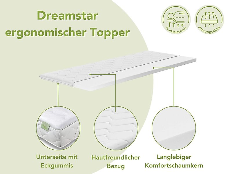 Dreamstar, Topper 180x200, 140x200, 90x200 cm günstig online kaufen