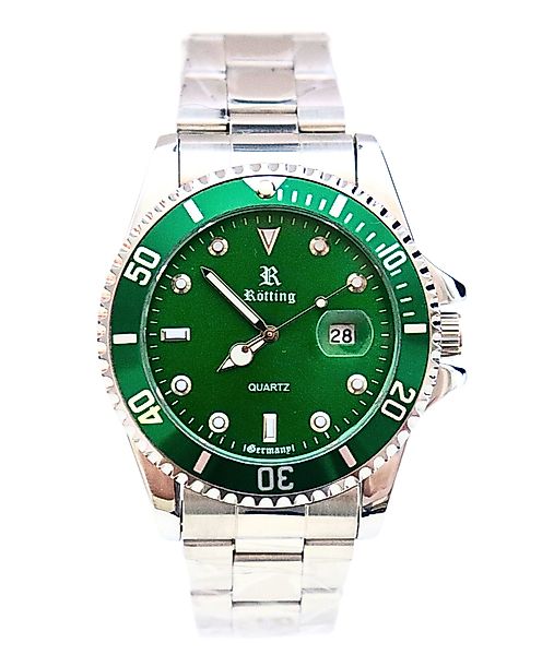 Rötting Design Quarzuhr Herrenuhr grüne Lünette günstig online kaufen