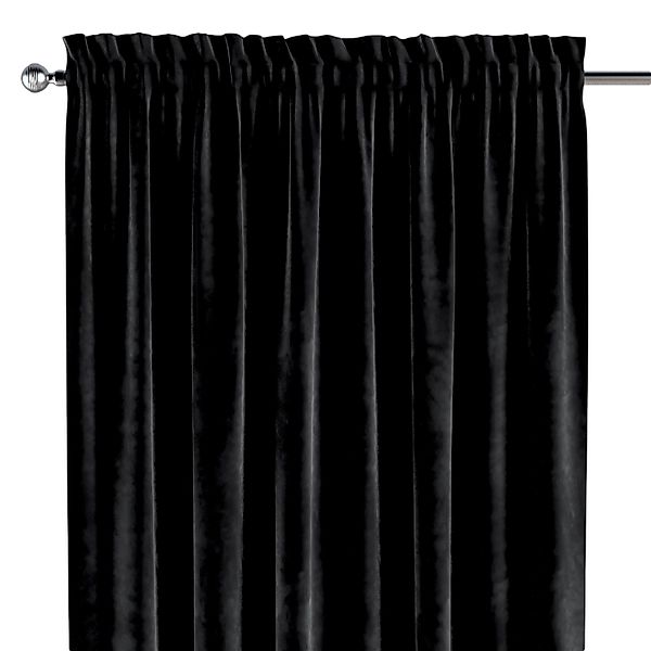 Vorhang mit Tunnel und Köpfchen, schwarz, Velvet (704-17) günstig online kaufen