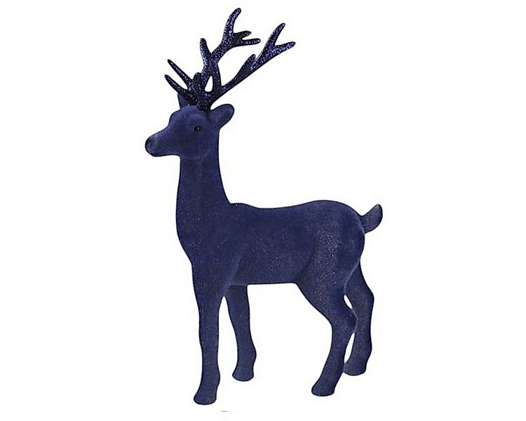 Macosa Home Dekofigur Deko Hirsch stehend Blau Weihnachtsdeko Kunststoff be günstig online kaufen