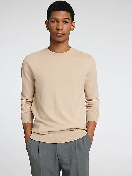 SELECTED Rundhalspullover "SLHBERG CREW NECK NOOS" Baumwolle, regular fit günstig online kaufen
