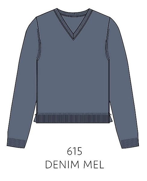 IN LINEA Strickpullover NOS Pullover, V-Ausschnitt, 615 DENIM MEL. günstig online kaufen
