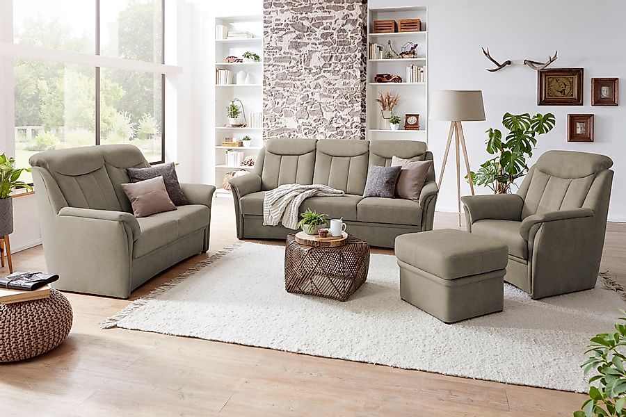 VILLA BECK Polstergarnitur »Lugano«, (Set, 3 tlg.), Kopfteilverstellung, in günstig online kaufen