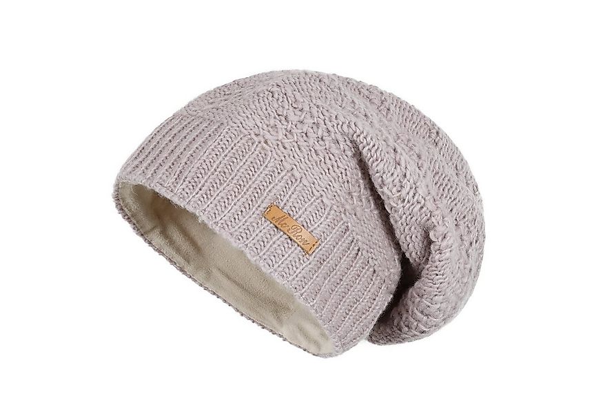 McRon Beanie Wollmütze Modell Lina gefüttert mit Fleece, hoher Schurwollant günstig online kaufen