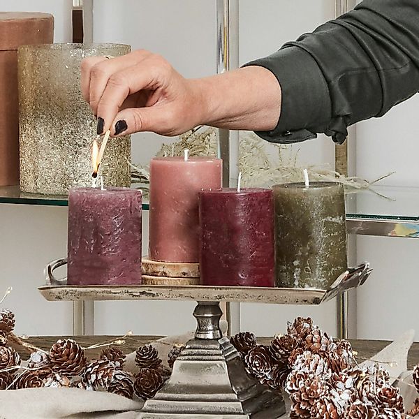 Mirabeau Stumpenkerze Kerze 4er Set Virrans günstig online kaufen