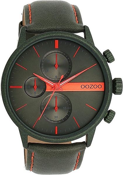 OOZOO Quarzuhr C11227, Armbanduhr, Herrenuhr, Lederarmband, Chrono-Look günstig online kaufen
