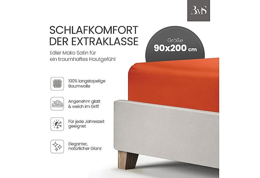 BETTWAESCHE-MIT-STIL Spannbettlaken Mako Satin Spannbettlaken, Matratzenhöh günstig online kaufen