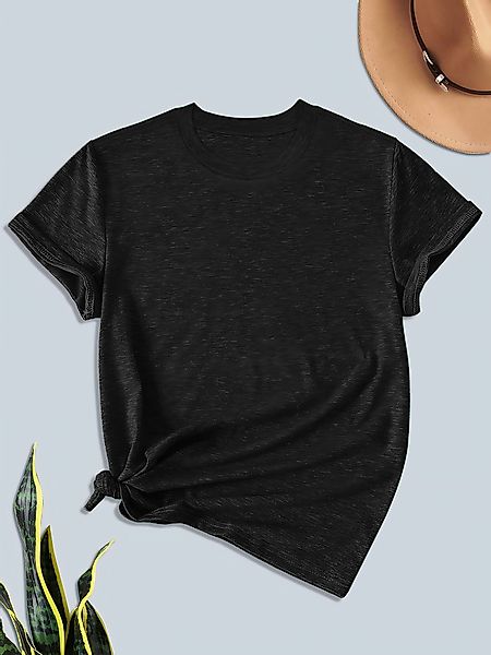 PYL Rundhalsshirt Damen Casual Kurzarmshirt mit günstig online kaufen