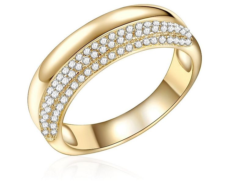 Rafaela Donata Silberring gelbgold, mit funkelnden Zirkonia-Steinen günstig online kaufen