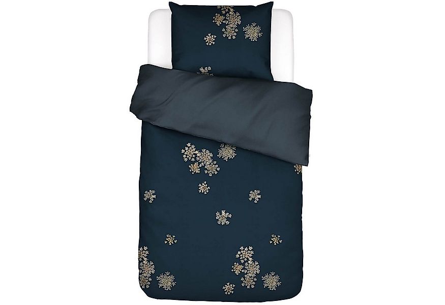 Essenza Bettwäsche Lauren Indigo Blue, Satin, 2 teilig, Blumen, Bärenklau, günstig online kaufen