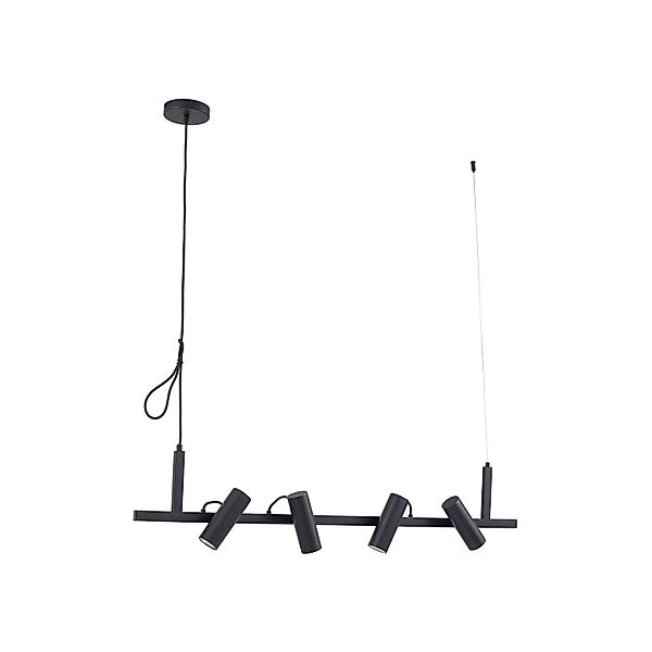 Lucande Pendelleuchte Lysias 10025830 Modern in Schwarz aus Metall 4-flammi günstig online kaufen