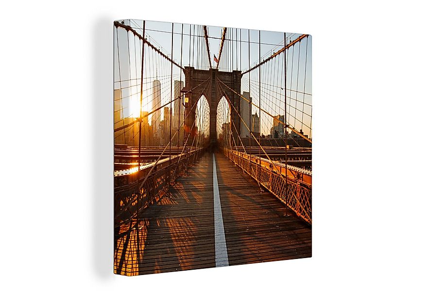 OneMillionCanvasses® Leinwandbild Brooklyn Bridge in New York bei Sonnenunt günstig online kaufen