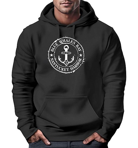 Neverless Hoodie Hoodie Herren maritimes Anker Motiv Anchor Print Vintage S günstig online kaufen